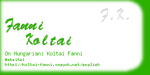 fanni koltai business card